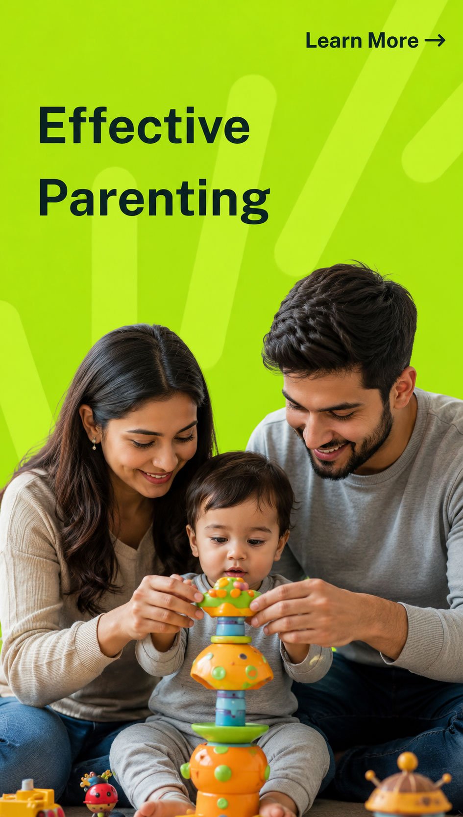 Parents playing with their toddler — Effective Parenting program
